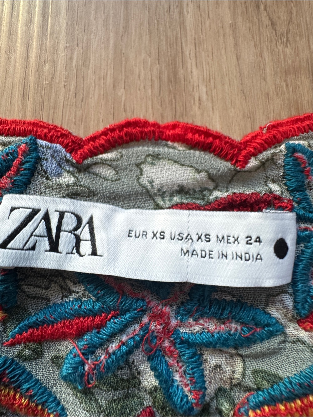 Zara Bohemian Embroidered Midi Tunic Dress with V-neck Size XS - Picture 6 of 10